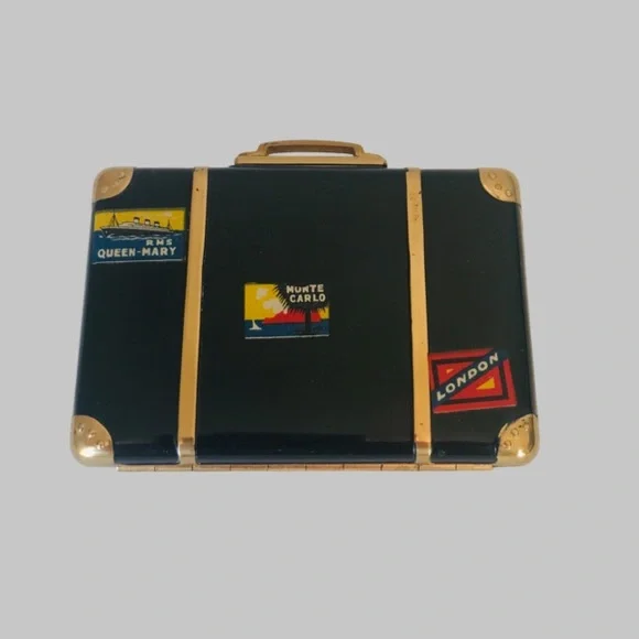 PATPEND Stamp 1940’s Miniature Suitcase Powder Compacts - Picture 10 of 11